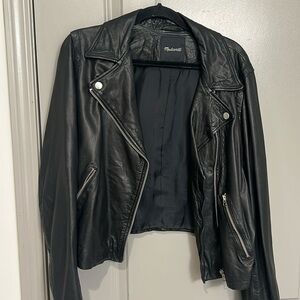 madewell washed leather motorcycle jacket